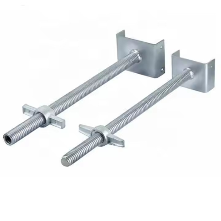 U Head Base Jack Hollow e Solid Scaffolding Steel Screw Base Jack per la costruzione